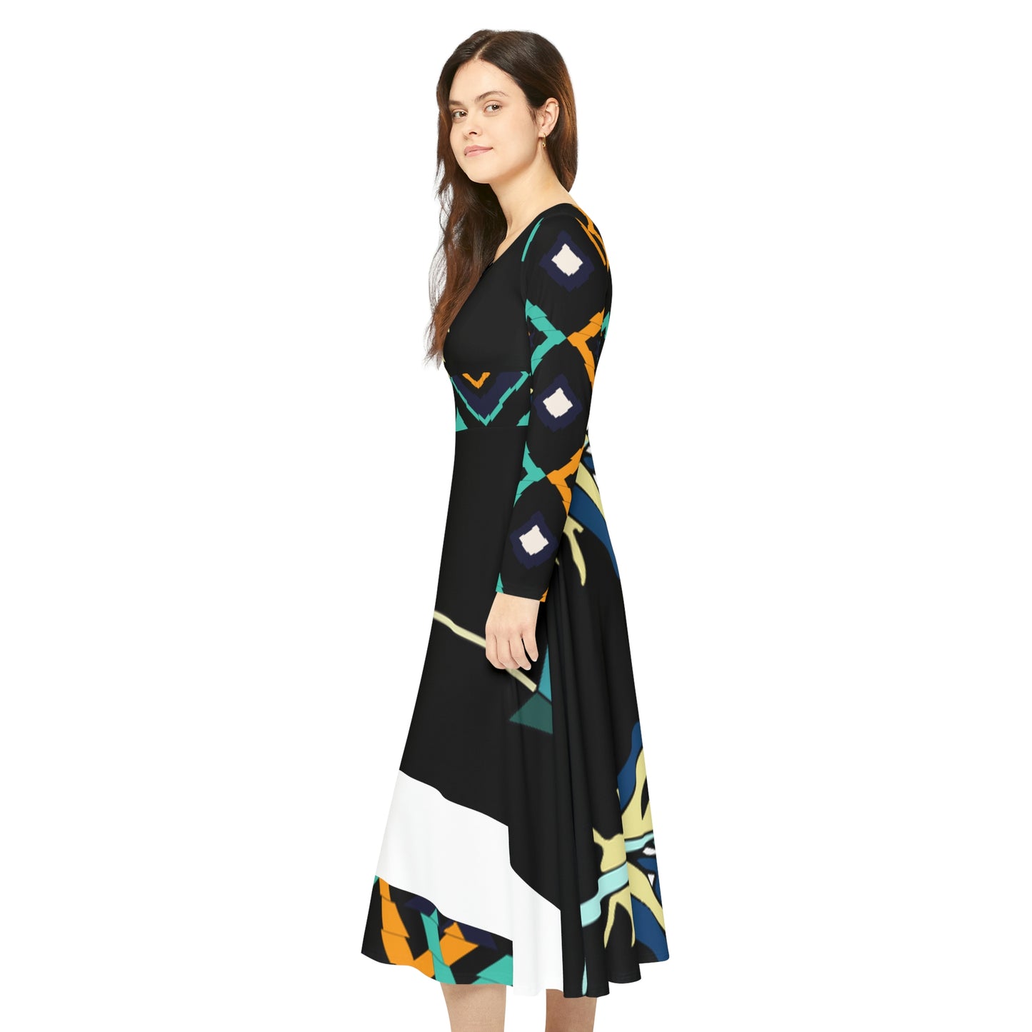 Birds of a Feather Women's Long Sleeve Dance Dress (AOP)