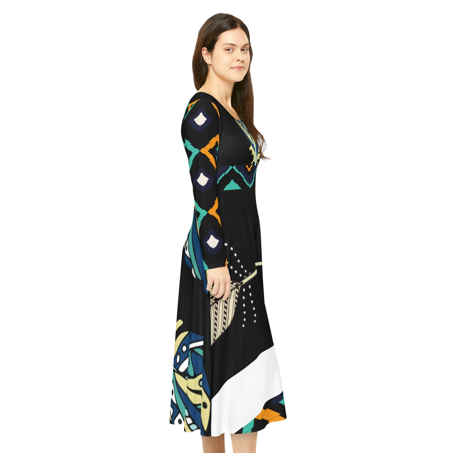 Birds of a Feather Women's Long Sleeve Dance Dress (AOP)