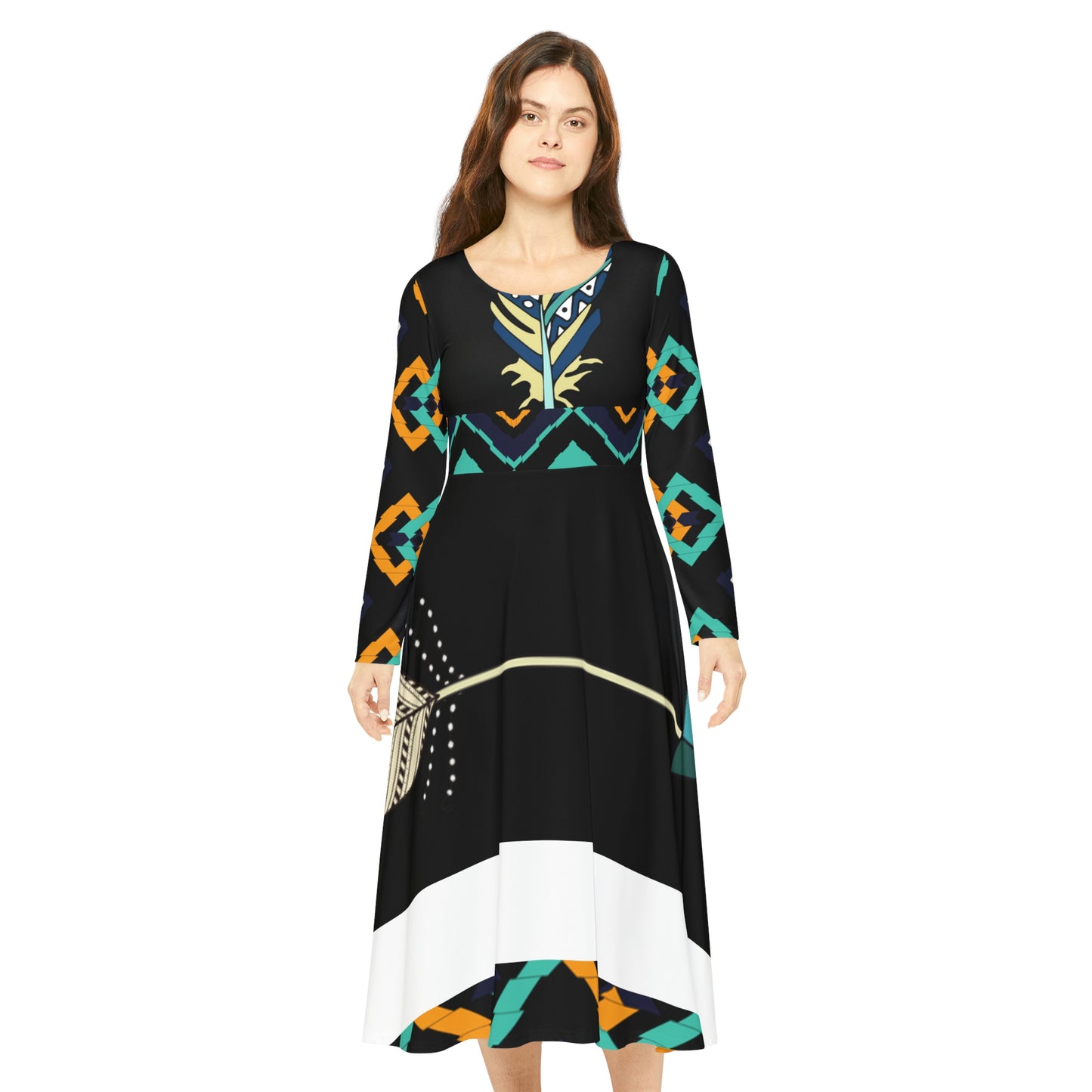 Birds of a Feather Women's Long Sleeve Dance Dress (AOP)