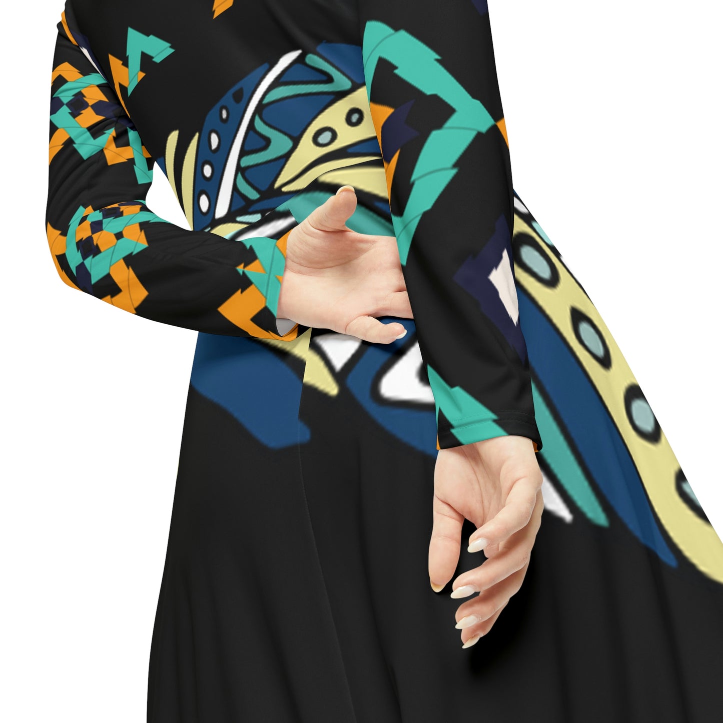 Birds of a Feather Women's Long Sleeve Dance Dress (AOP)